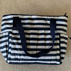 Thirty One New Day Tote in Navy Rugby Stripe